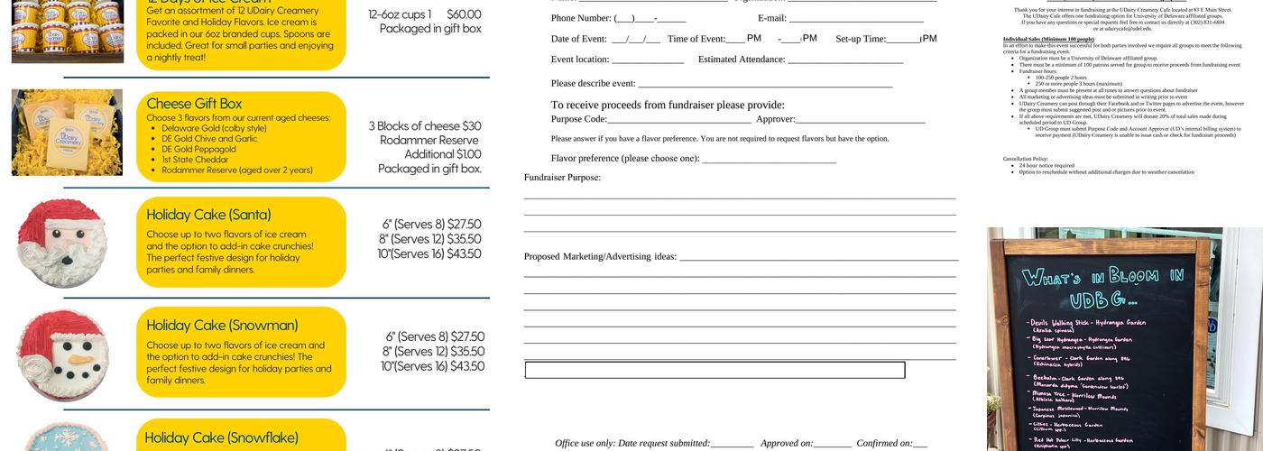 UDairy Creamery Menu