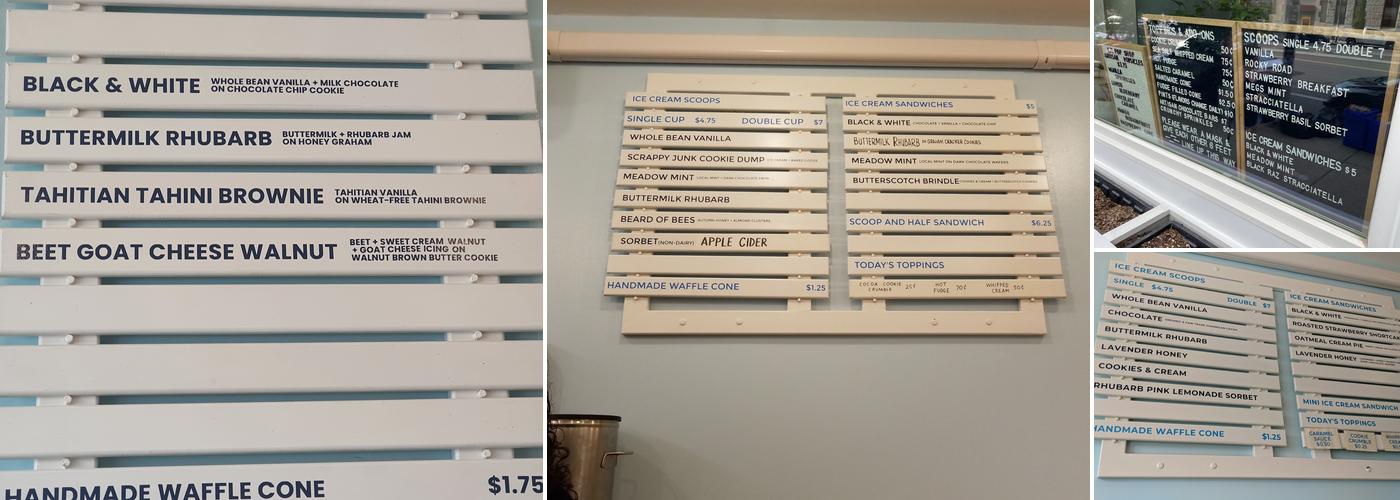 Weckerly’s Ice Cream Menu