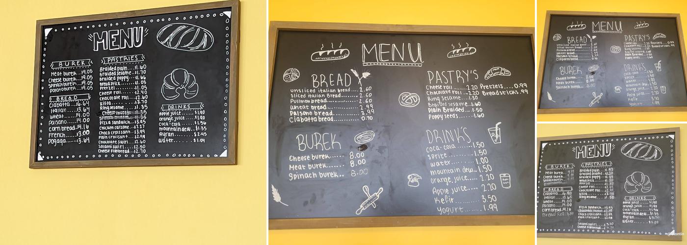 European Bakery Menu
