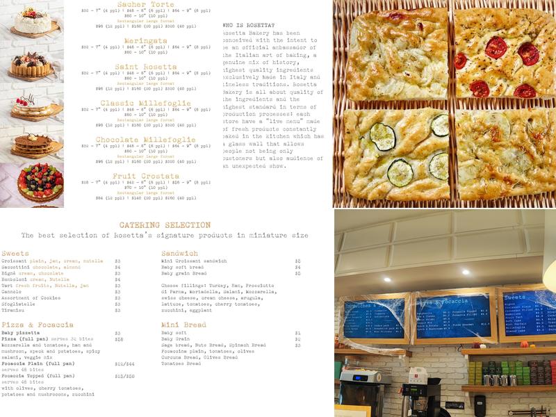 Rosetta Bakery Menu