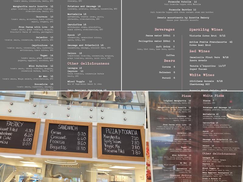 Rosetta Bakery Menu