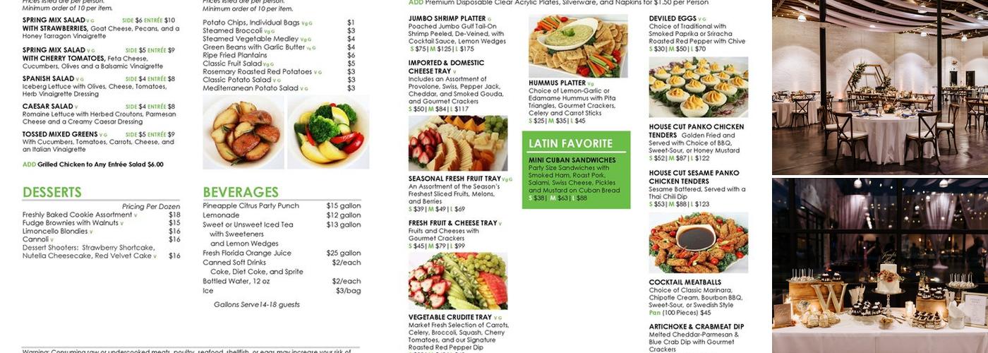 Olympia Catering & Events Menu