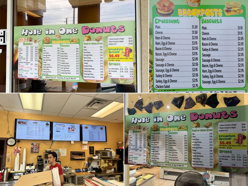 Hole In One Donuts Menu