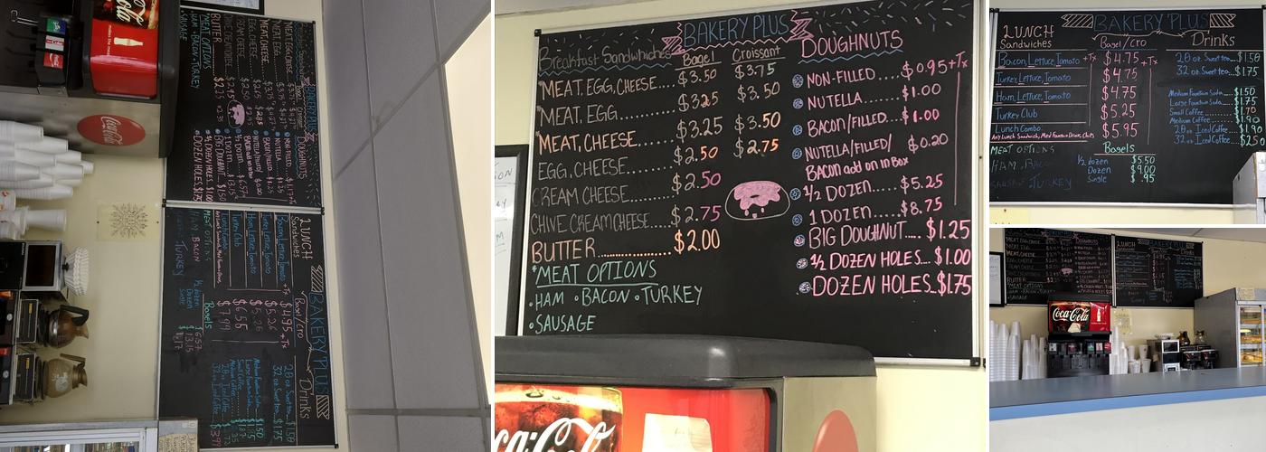 Bakery Plus Menu