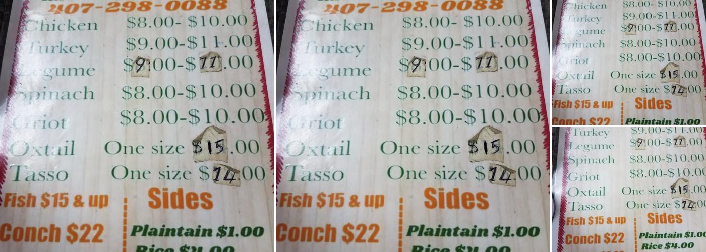 Bakery Place Inc Menu