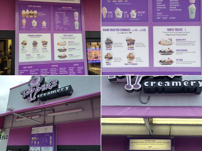 Topper's Creamery Apopka Menu