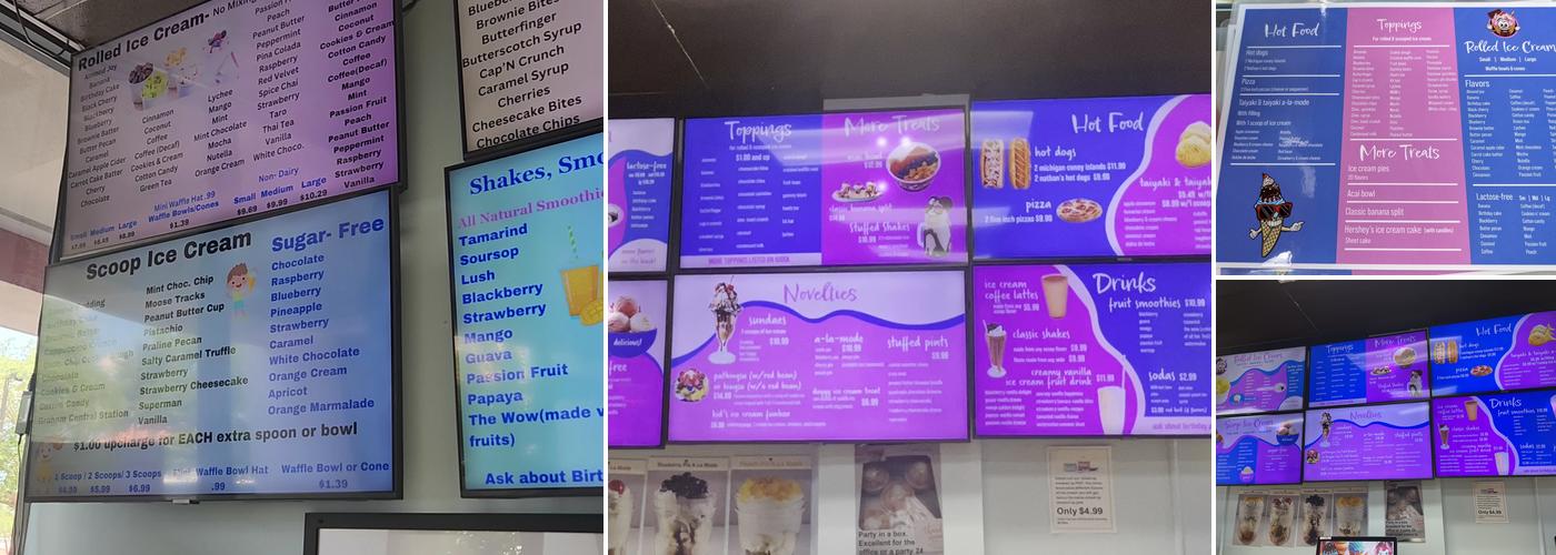 Rolled Ice Cream Menu