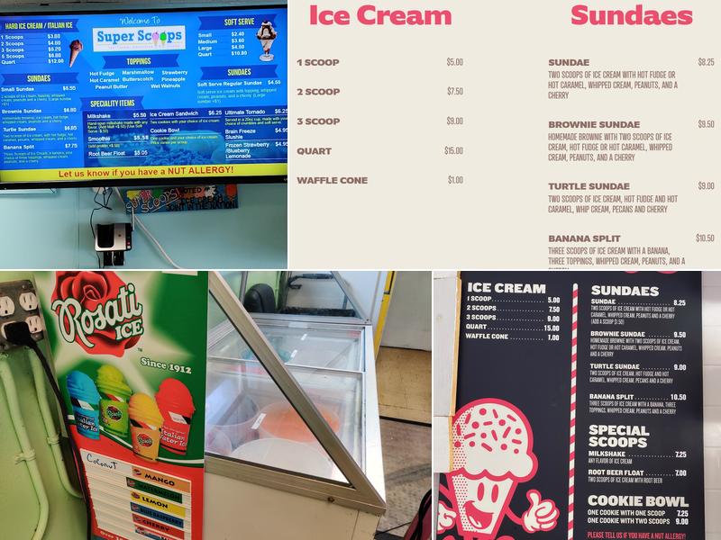 Super Scoops Menu
