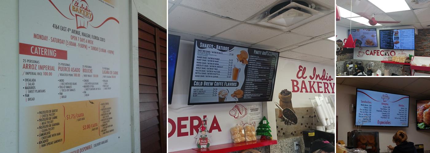 El Indio Bakery Menu