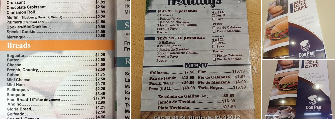 Don Pan Hialeah Menu