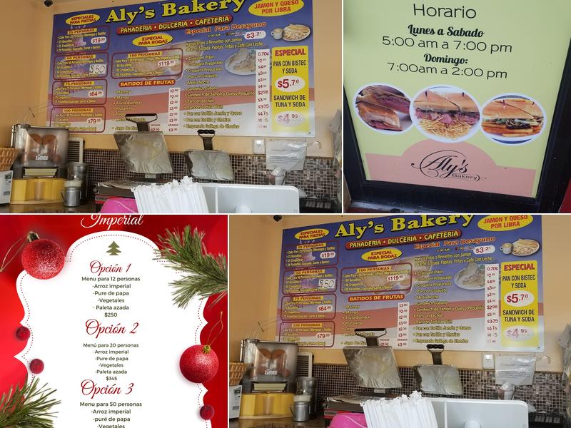 Aly's Bakery Menu