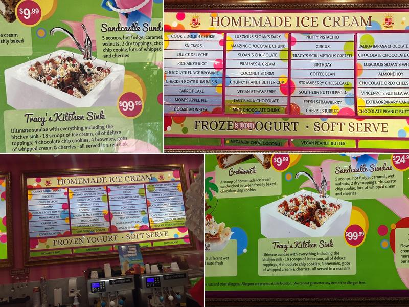 SLOAN'S Homemade Ice Cream Menu