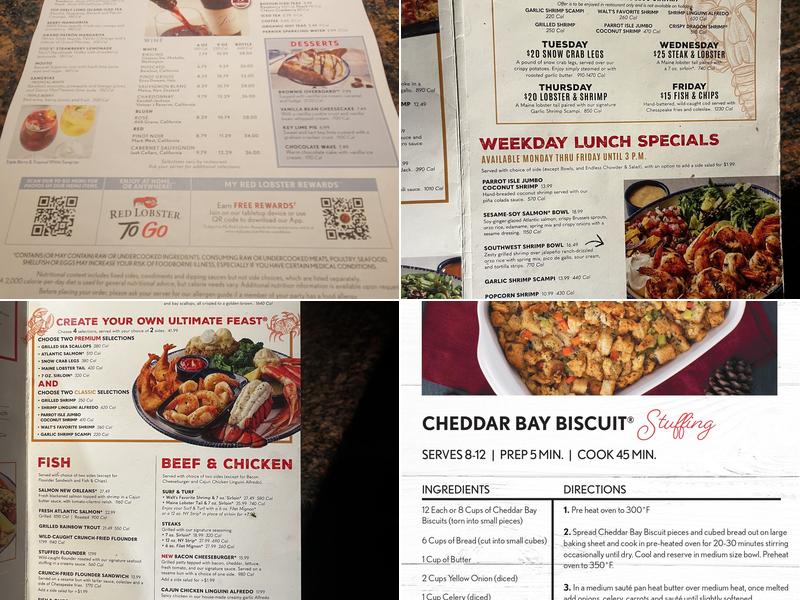 Red Lobster Menu