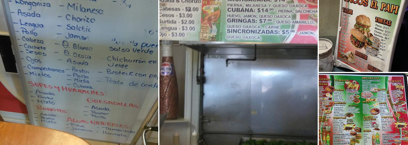 Tacos El Papi Menu