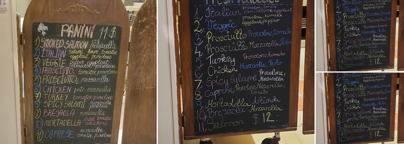 Pane Dolci Inc Menu