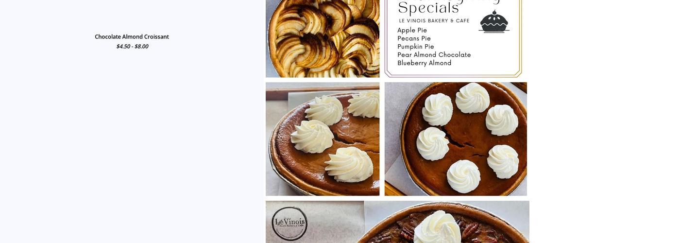 Le Vinois Bakery Menu