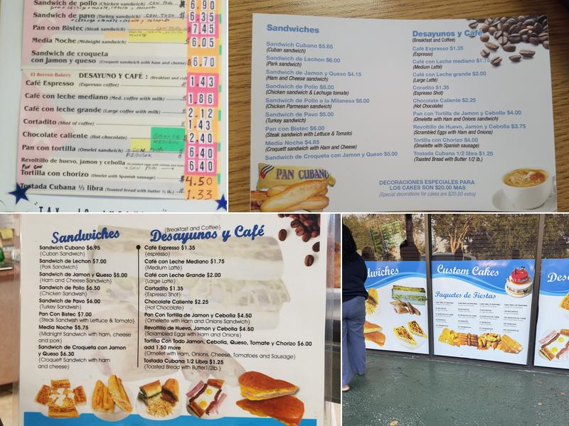 El Recreo Bakery Menu