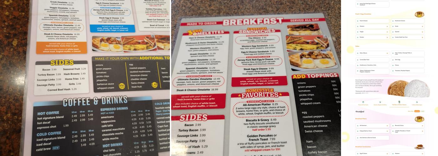 Dandee Donut Factory. Menu