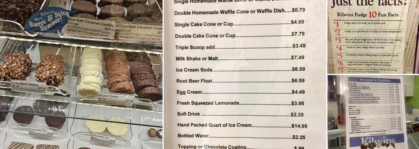 Kilwins Las Olas Fort Lauderdale Menu