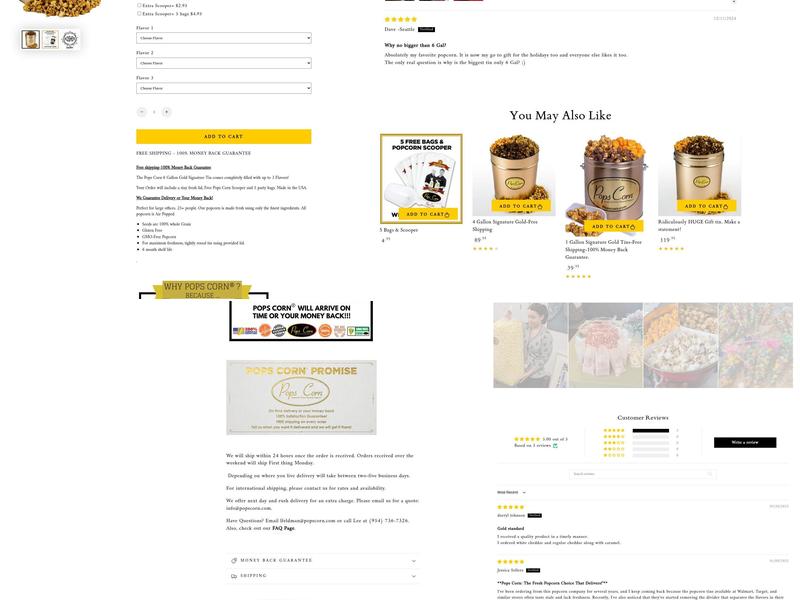 Pops Corn Menu