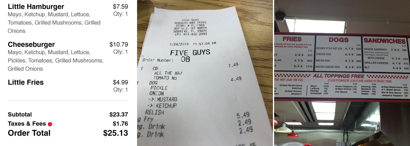 Five Guys Menu