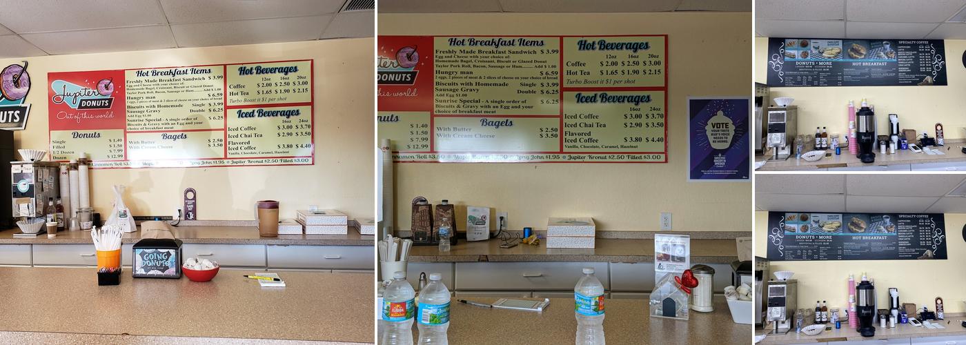 Jupiter Donuts Menu