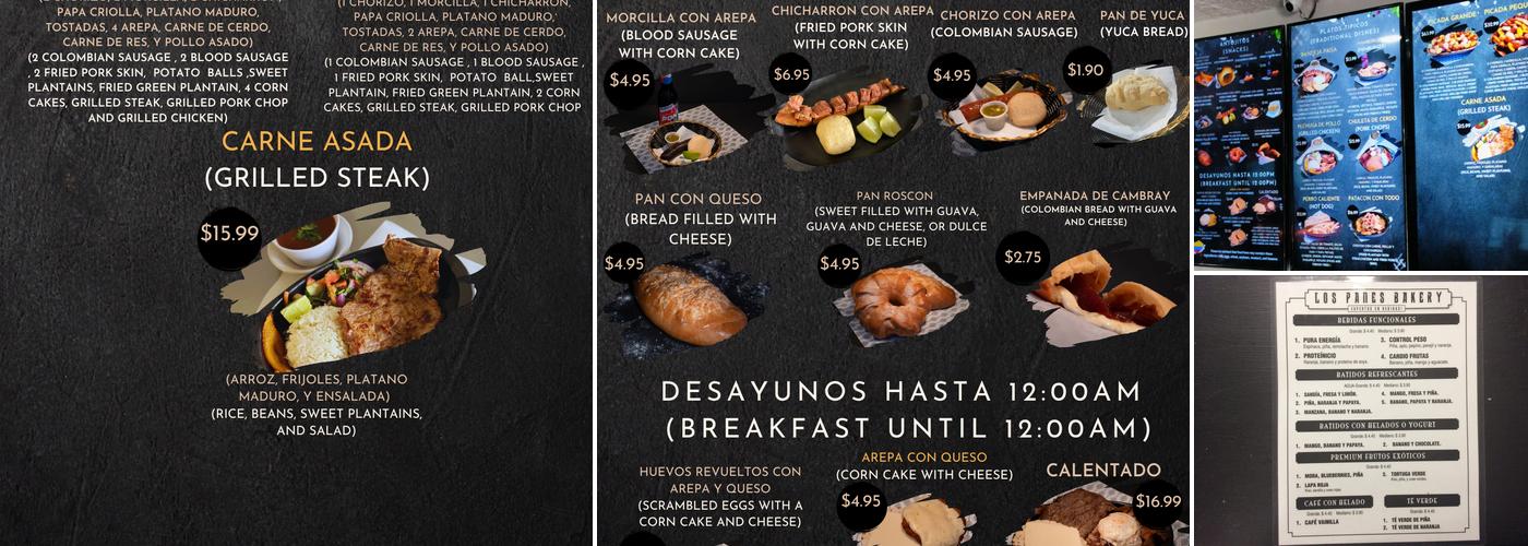 Los Panes Bakery Menu