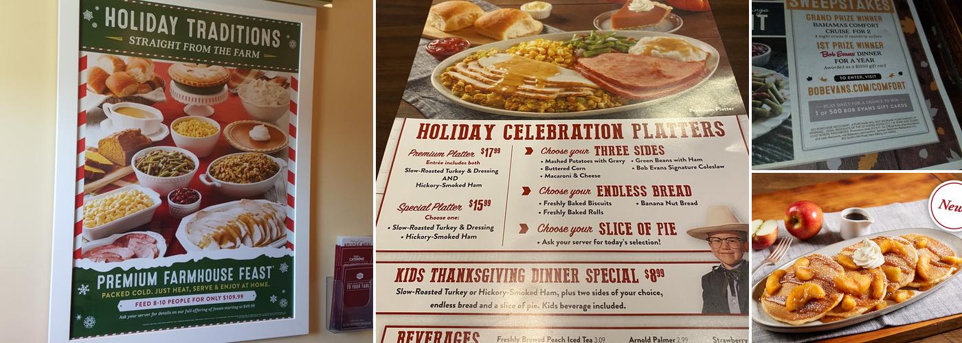 Bob Evans Menu