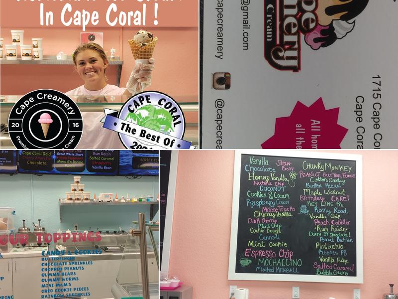 Cape Creamery Premium Homemade Ice Cream Menu