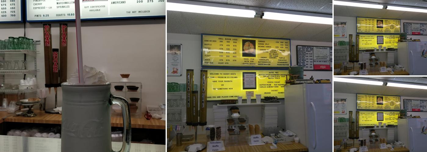 Daddy Dee's Ice Cream Parlor Menu