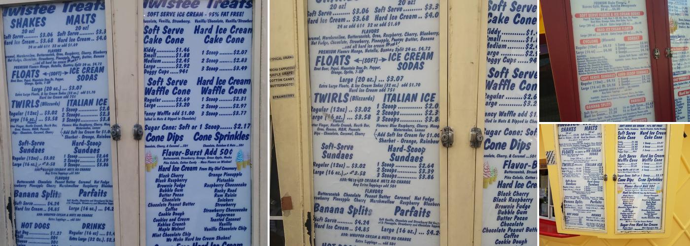 Twistee Treat Menu