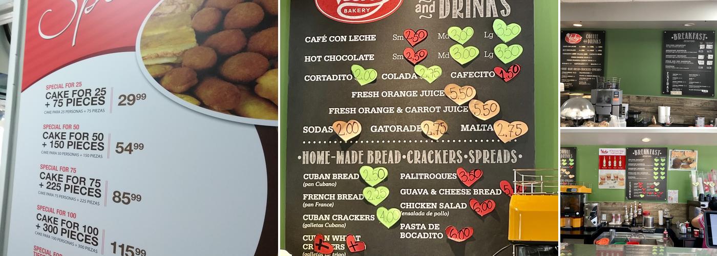 Vicky Bakery Menu