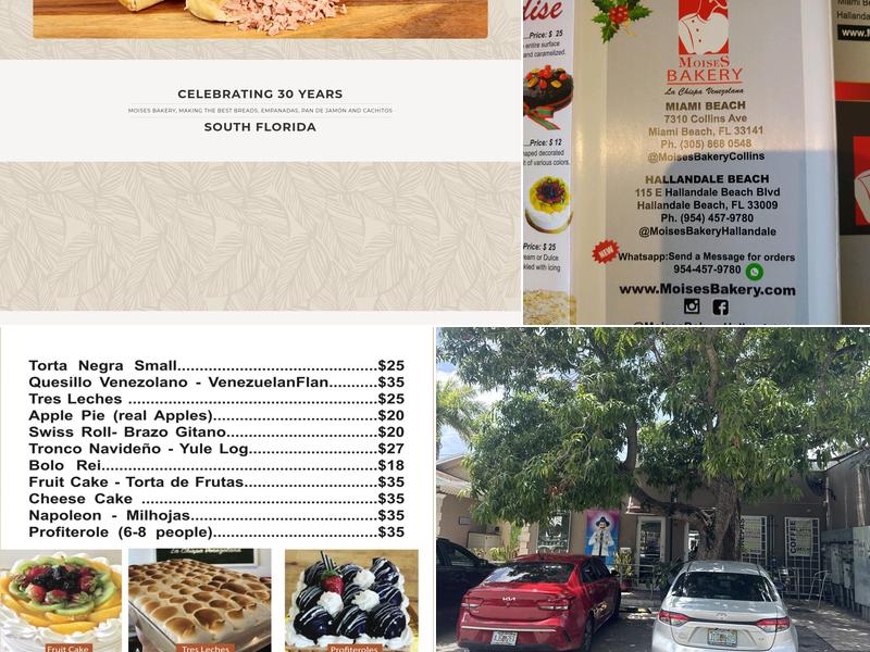 Moises Bakery Hallandale Beach Menu