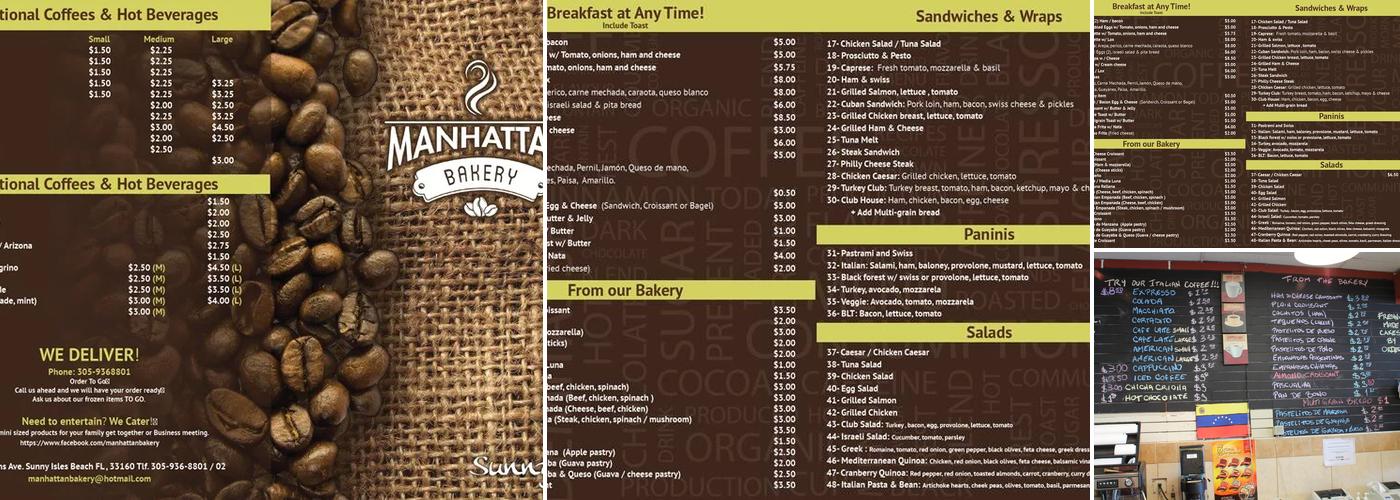 Manhattan Bakery Resto Menu