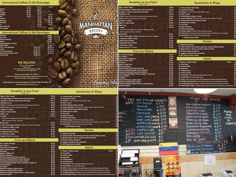 Manhattan Bakery Resto Menu