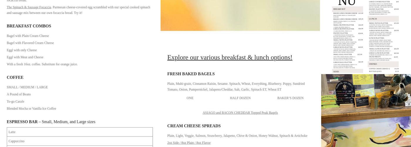 Bagel Bakery Menu