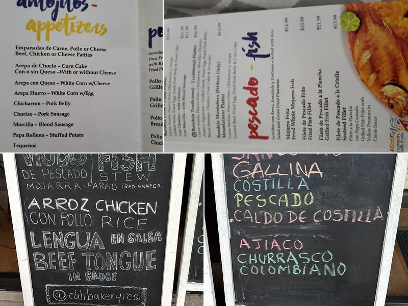 Cali Bakery & Restaurant Menu