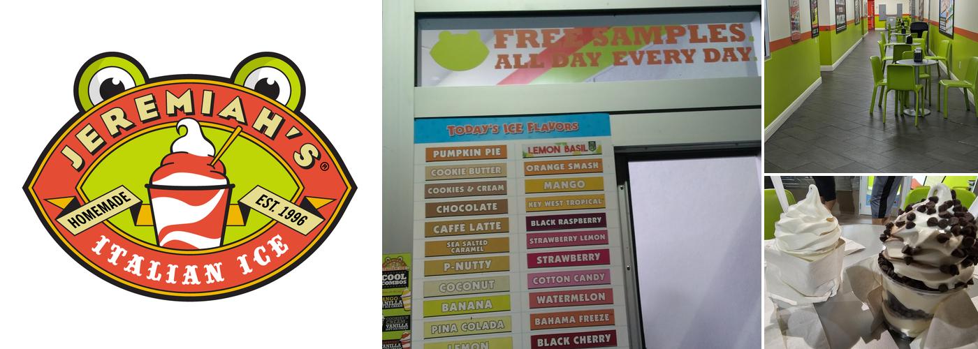 Jeremiah's Italian Ice Menu