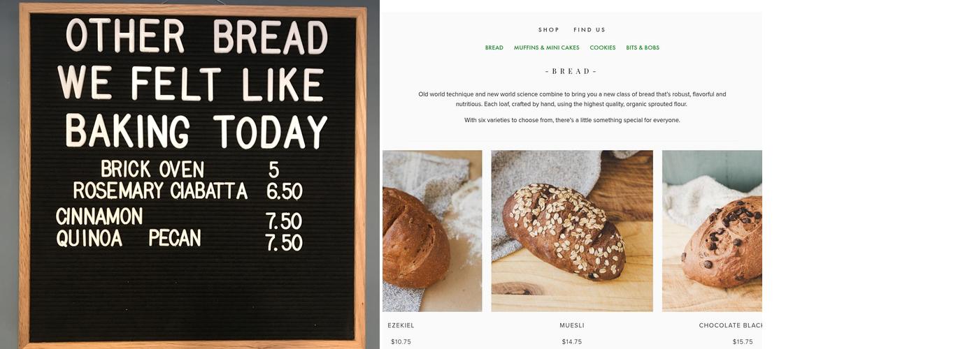 20 Shekels Bread Menu