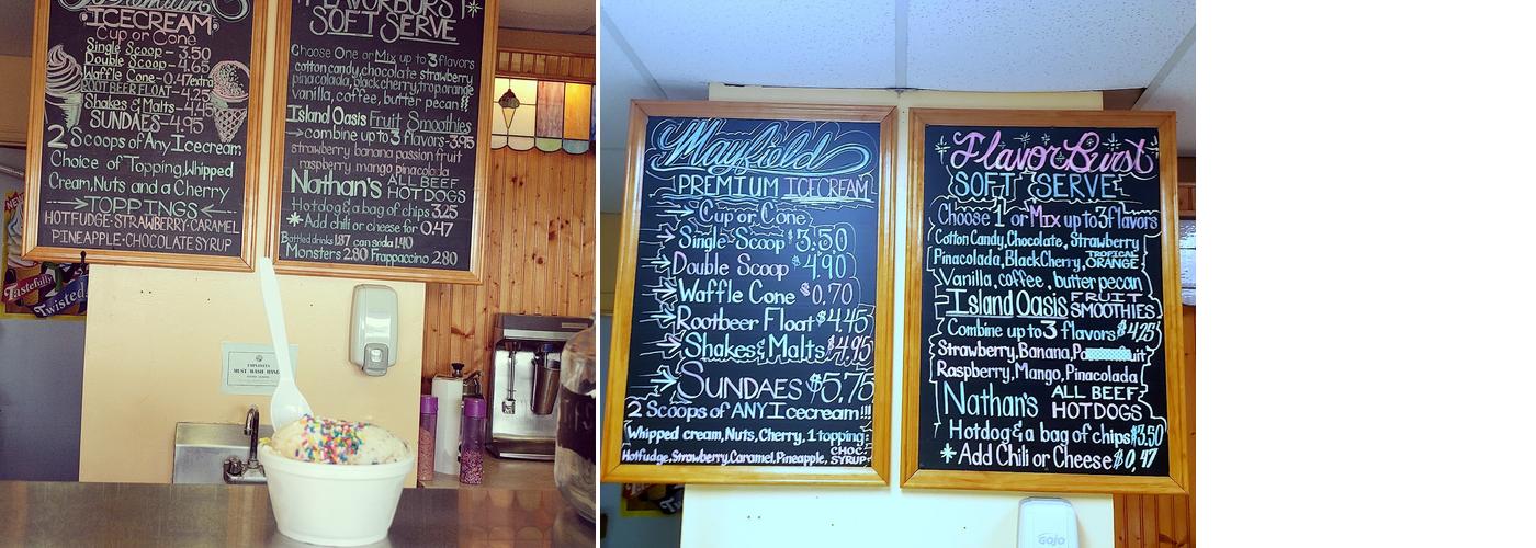 Coneheads ice cream Menu