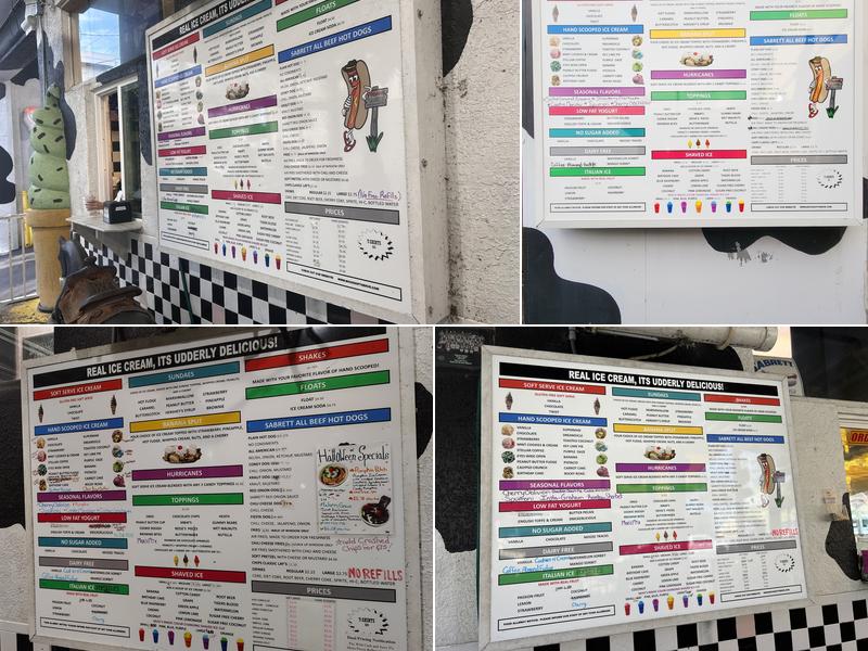 Moo's Soft Serve Menu