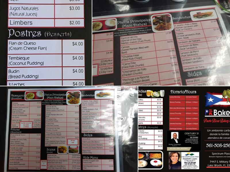 PR Bakery Menu
