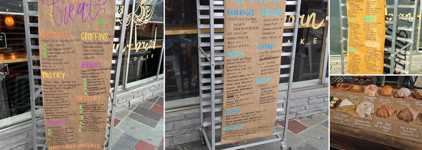 Born & Bread Bakehouse Menu