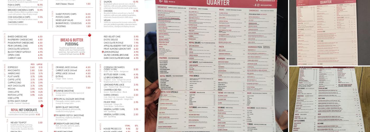 Royal Quarter Menu
