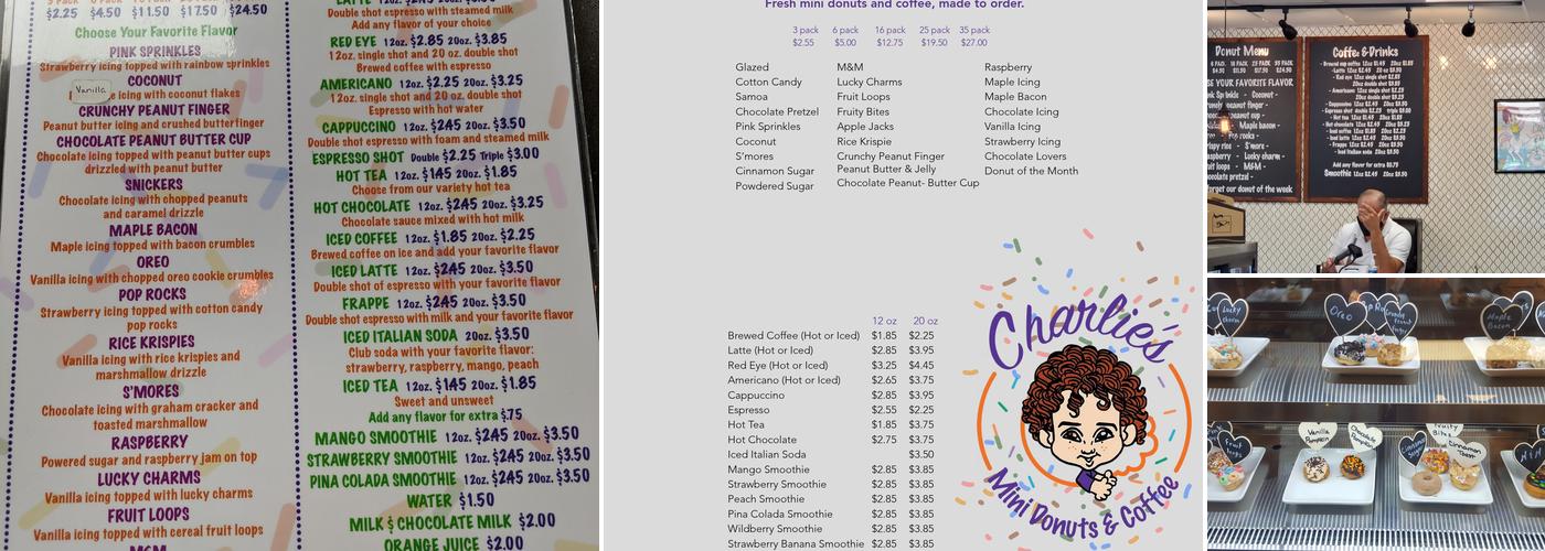 Charlie's Mini Donuts and Coffee Menu