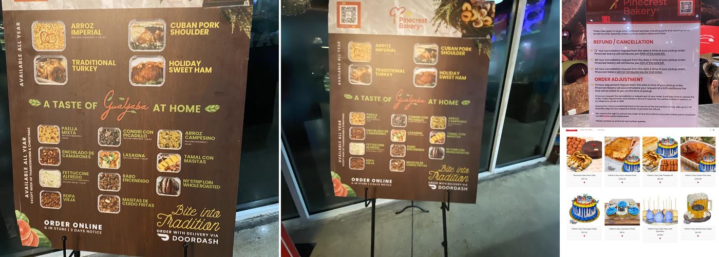 Pinecrest Bakery - Miami Beach Menu