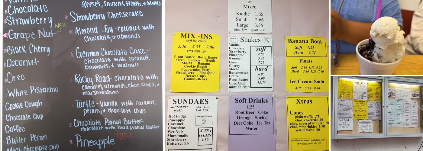 Deltona Ice Cream Menu