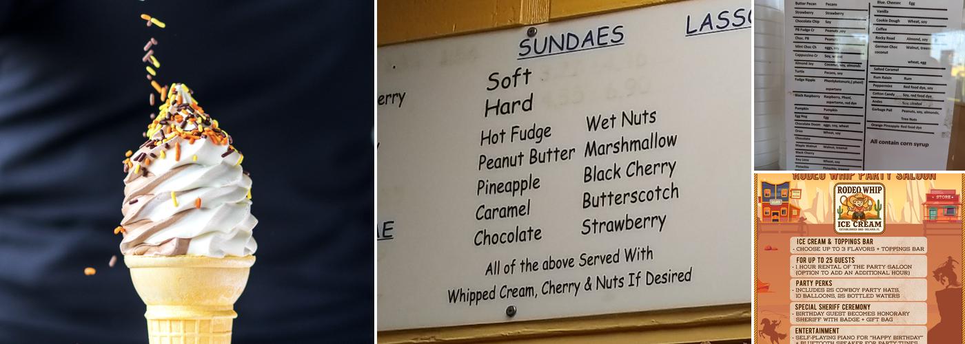 Rodeo Whip Ice Cream Menu