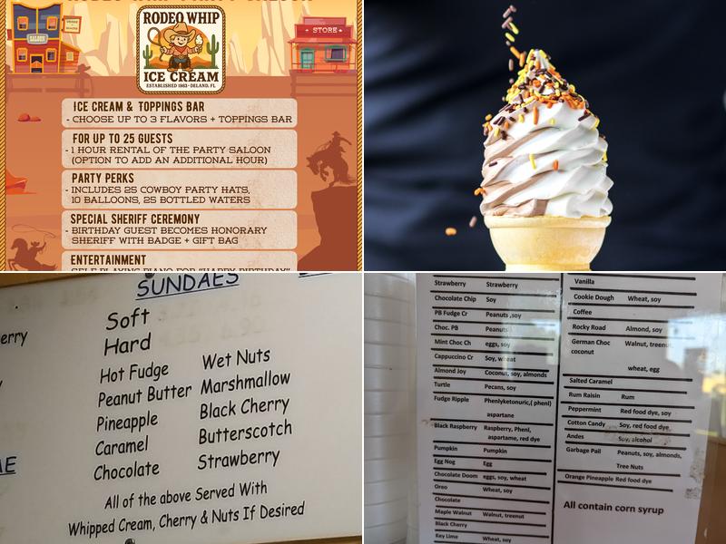 Rodeo Whip Ice Cream Menu