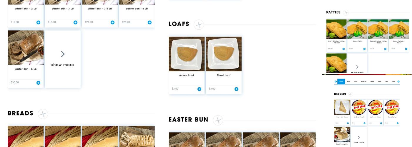 Five Star Bakery Menu